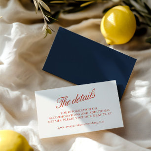 Elegant Retro Wedding Website Enclosure Card