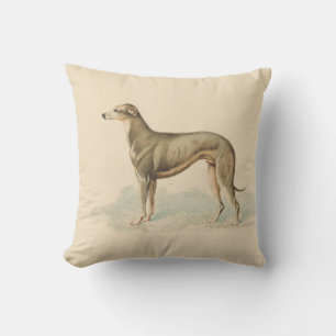 Elegant Retro Whippet Blush Pink Throw Pillow