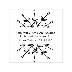 Elegant Return Address Label with Branches Self-inking Stamp