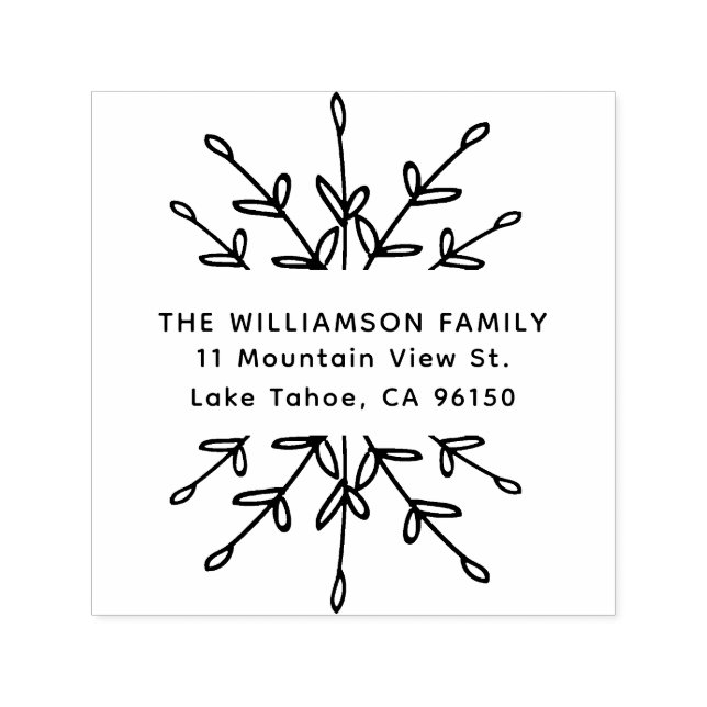 Elegant Return Address Label with Branches Self-inking Stamp (Design)