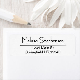 Elegant Return Address Labels Black and White 