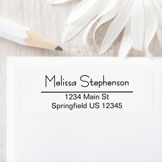 Elegant Return Address Labels Black and White  (Insitu)