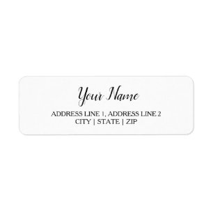 Elegant Return Address Labels White