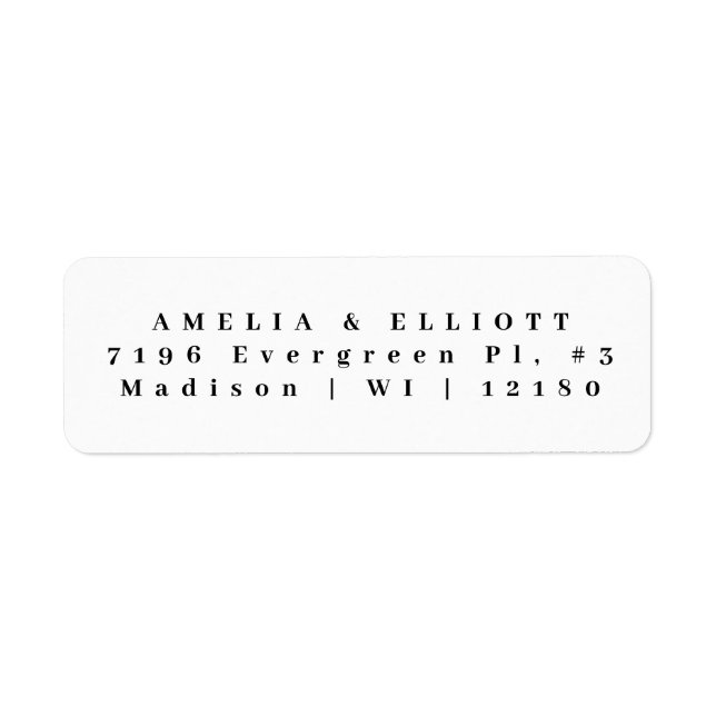 Elegant Return Address Personalized Label (Front)
