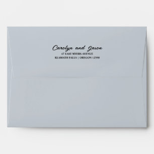 Elegant Return Address Simple Script Dusty Blue Envelope