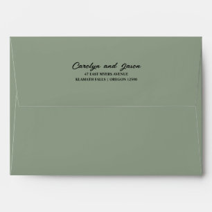 Elegant Return Address Simple Script Sage Envelope