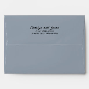 Elegant Return Address Simple Script Slate Blue Envelope