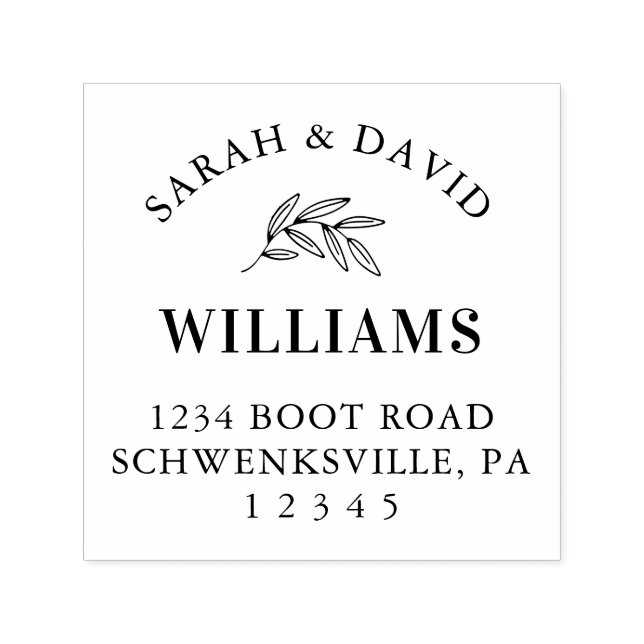 Elegant Return Address Stamp With Branch  (Design)
