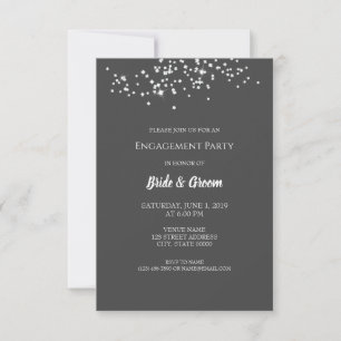 Elegant Rhinestones Engagement Party Invitation