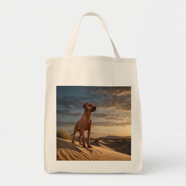 Elegant Rhodesian Ridgeback Grocery Tote (Front)