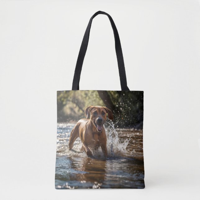 Elegant Rhodesian Ridgeback Shoulder Tote (Front)