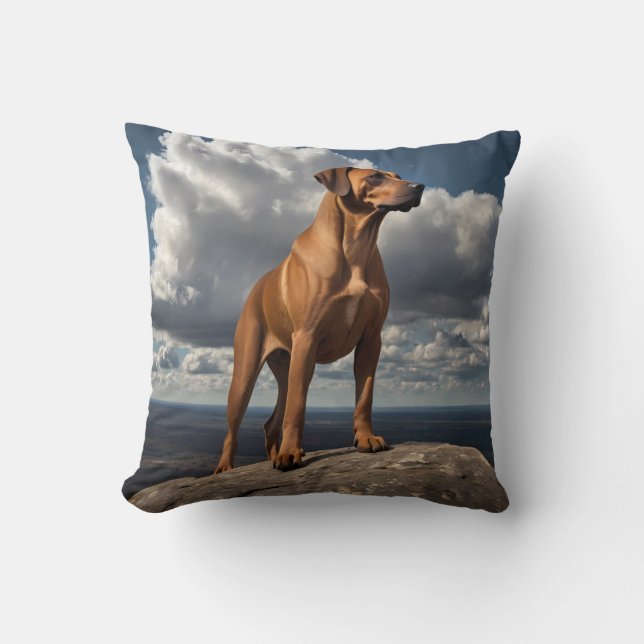 Elegant Rhodesian Ridgeback Throw Pillow (Front)