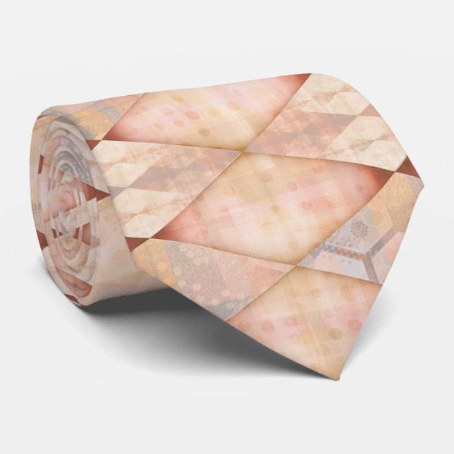 Elegant Rhombus Orange Design Tie (Rolled)