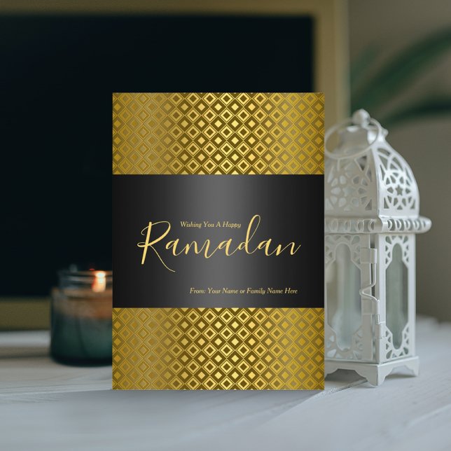 Elegant Rhombus Pattern Ramadan Greeting Card (Creator Uploaded)