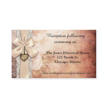 Elegant Ribbon and Floral Wedding Enclosure Cards