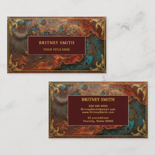Elegant Rich Copper Patina Metallic gold  Business Card