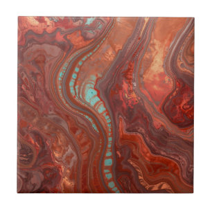 Elegant Rich Copper Patina Metallic gold Tile