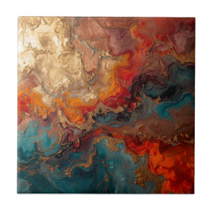 Elegant Rich Copper Patina Metallic gold  Tile