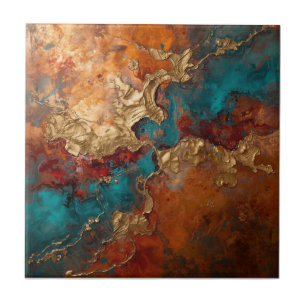 Elegant Rich Copper Patina Metallic gold  Tile