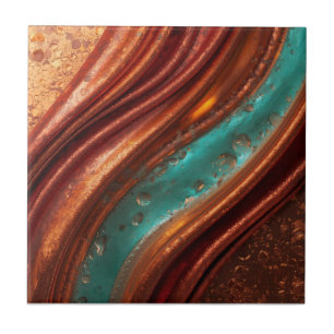 Elegant Rich Copper Patina Metallic gold  Tile