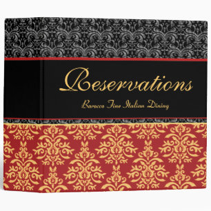 Elegant Rich Damask Restaurant Reservation Book Binder
