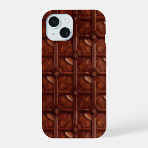 Elegant Rich Mahogany Personalized iPhone 15 Case