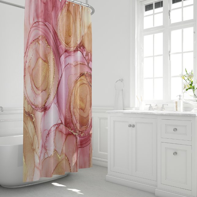 Elégant rideau de douche rose carmin (Créateur téléchargé)
