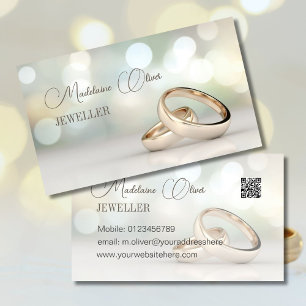 Elegant Rings QR Professional Events Jeweller Business Card
