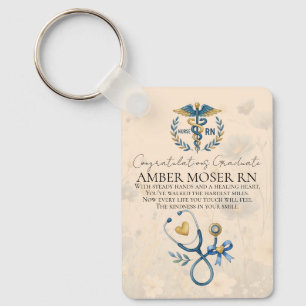 Elegant RN Graduation Tribute Keychain