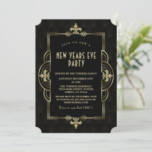 Elegant Roaring 20's Great Gatsby New Year's Eve  Invitation
