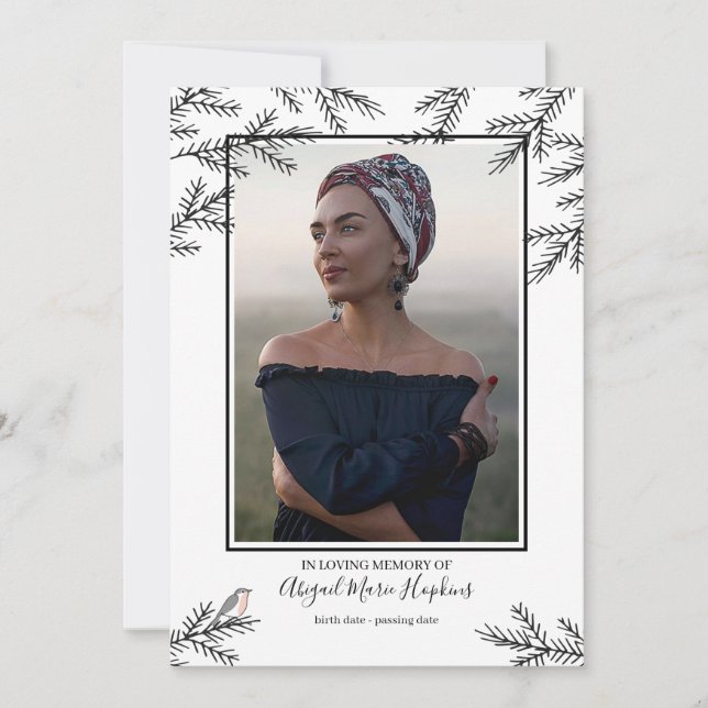 Élégant Robin Bird Funeral Merci Bereavement (Devant)