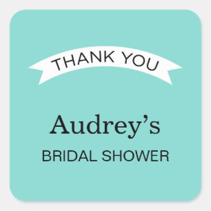 Elegant Robin Egg Blue Wedding Bridal Shower Square Sticker