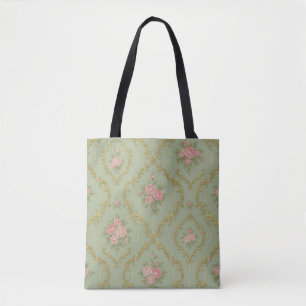 Elegant Rococo Floral Pattern in Soft Pastels Tote Bag