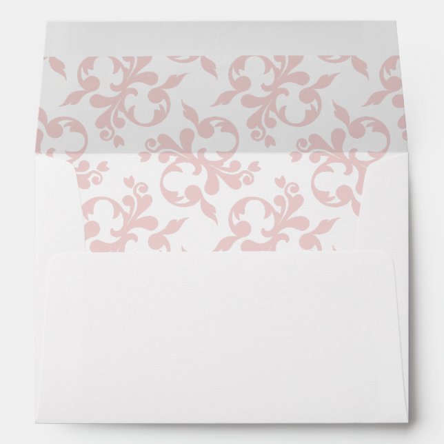 Elegant Rococo Pink Ornament Pattern    Envelope (Back (Bottom))