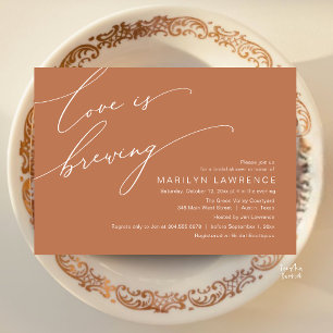 Elegant Romance Bridal Shower Copper Brown Brewery Invitation