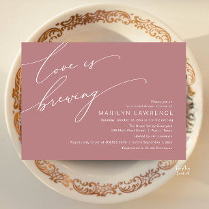 Elegant Romance Bridal Shower Dusty Rose Brewery Invitation
