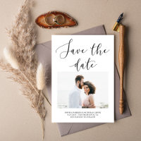 Elegant Romance | Minimalist Photo Save the Date