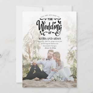 Elegant Romance   Minimalist Two Photo Wedding  Invitation