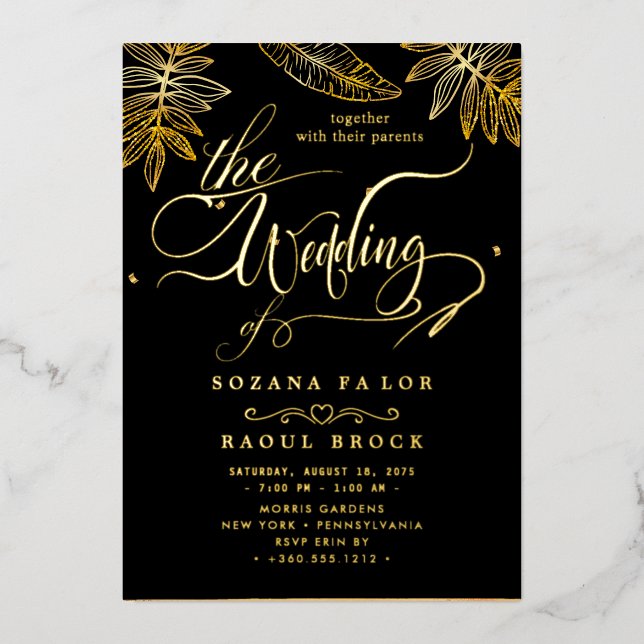 Elegant Romance | Rose Gold Foil  Wedding (Front)