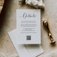 Elegant Romance | Wedding Guest Details QR Code