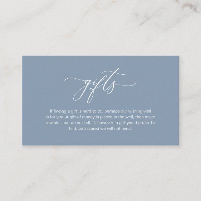 Elegant Romantic, A note on gifts, Dusty Blue Enclosure Card (Front)