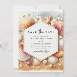 Elegant Romantic Beach Wedding Save The Date