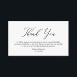 Elegant Romantic, Black font, Wedding Thank you Enclosure Card<br><div class="desc">This is the Modern Elegant Romantic,  Black calligraphy Script,  Wedding Enclosure Card. You can change the font colours,  and add your wedding details in the matching font / lettering. #TeeshaDerrick</div>