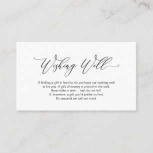 Elegant Romantic, Black font, Wedding Wishing Well Enclosure Card