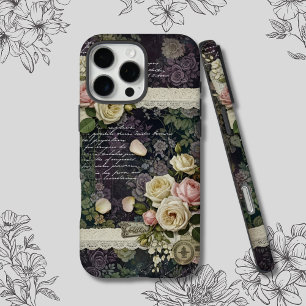 Elegant Romantic Blooms & Lace Ephemera iPhone 16 Pro Max Case