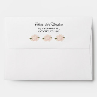 Elegant Romantic Blush Pink Floral Blossom Wedding Envelope
