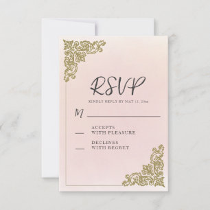 Elegant Romantic Blush Pink Gold  RSVP Card