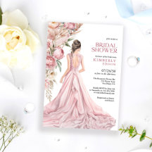 Elegant Romantic Blush Roses Floral Bridal Shower