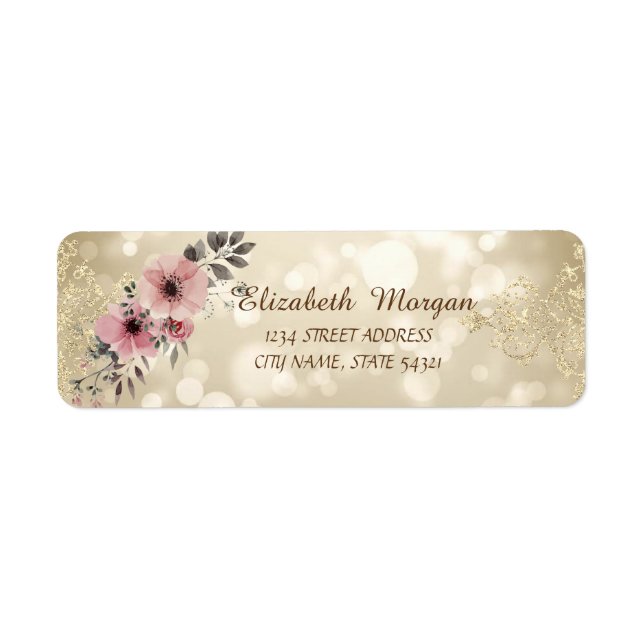 Elegant Romantic Bokeh ,Flowers Address (Front)