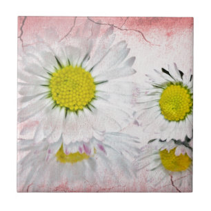 Elegant Romantic Bridal Shower Daisies Wedding Tile